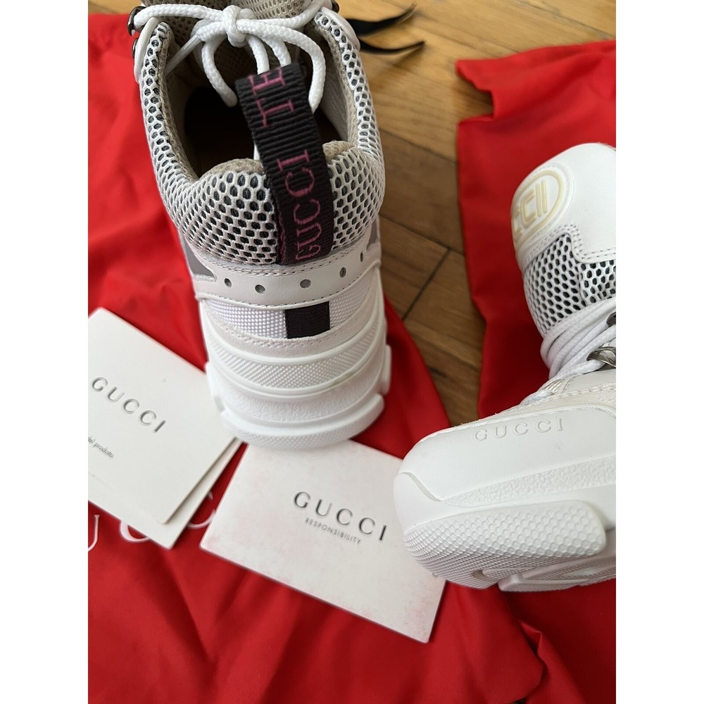 Gucci White Flash trek white women Sneakers Size 35 - Picture 10 of 13